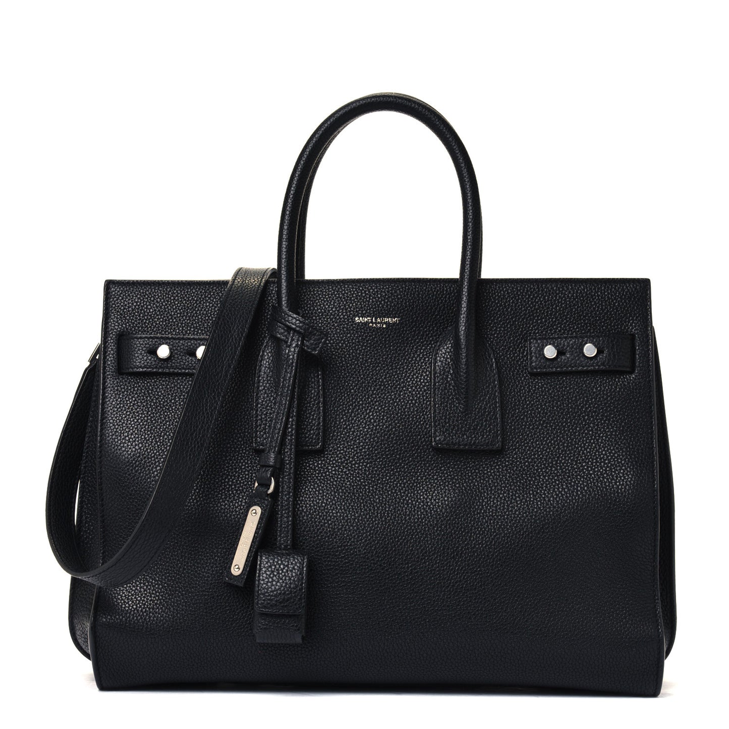 Grained Calfskin Small Sac De Jour Black