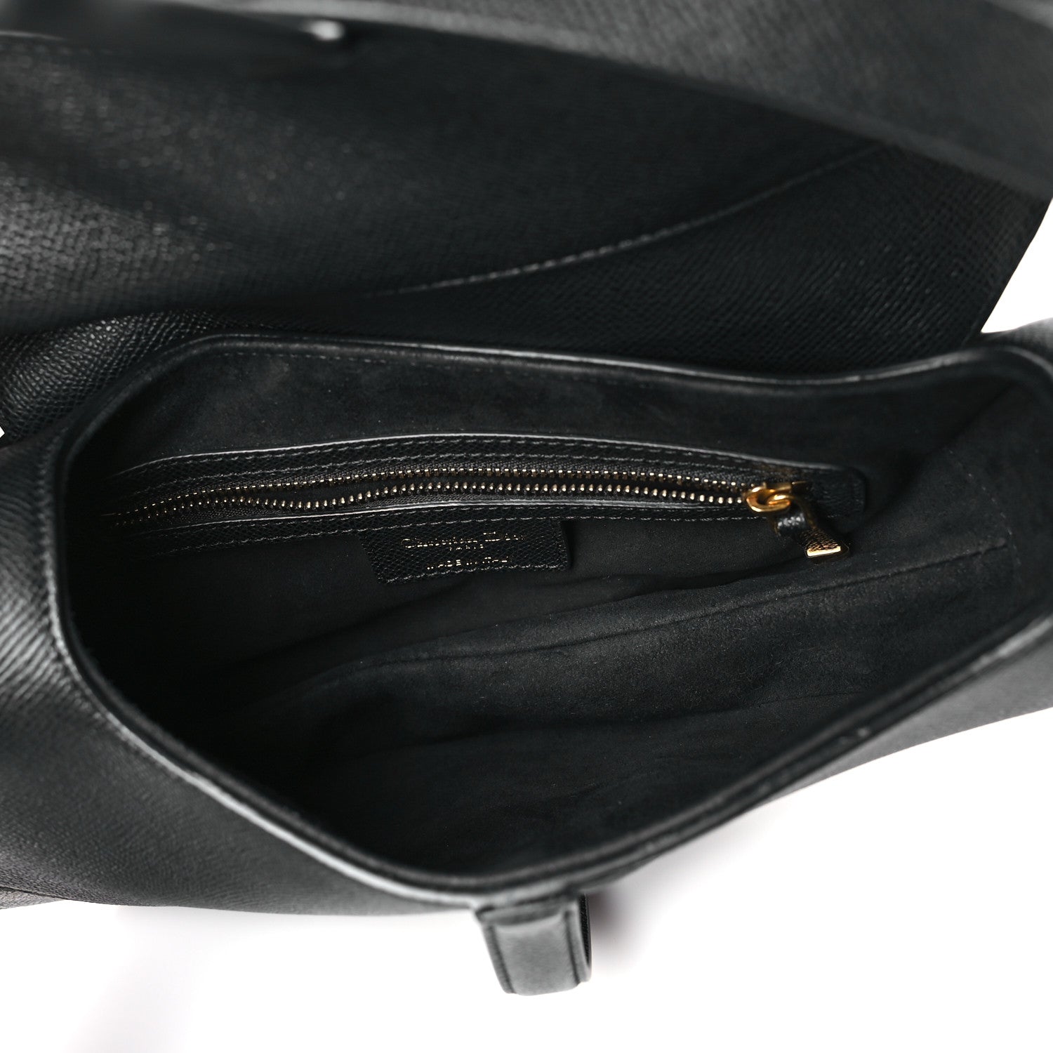 Christian Dior Grained Calfskin Saddle Bag With Strap Black 5 of 10