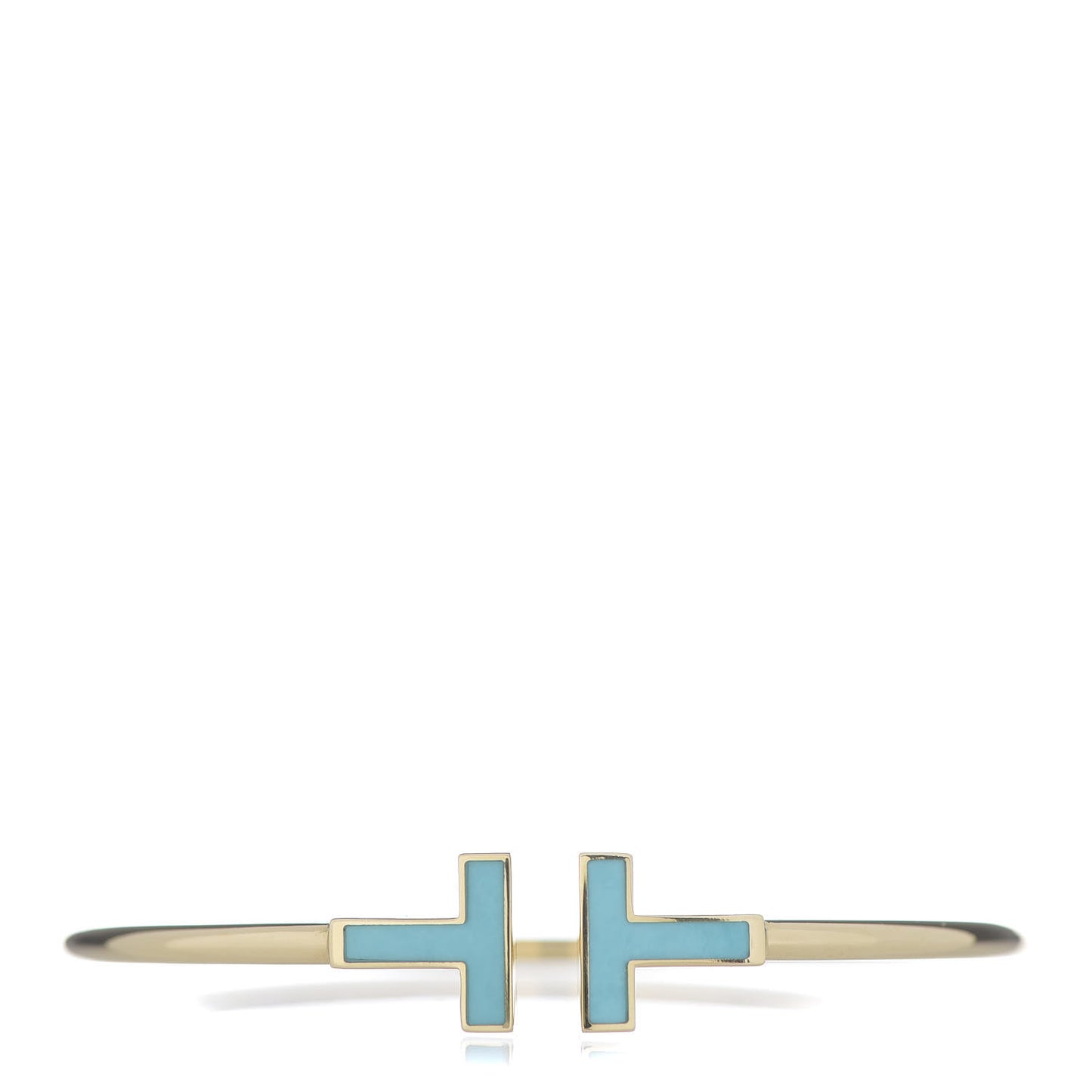 18K Yellow Gold Turquoise T Wire Bracelet