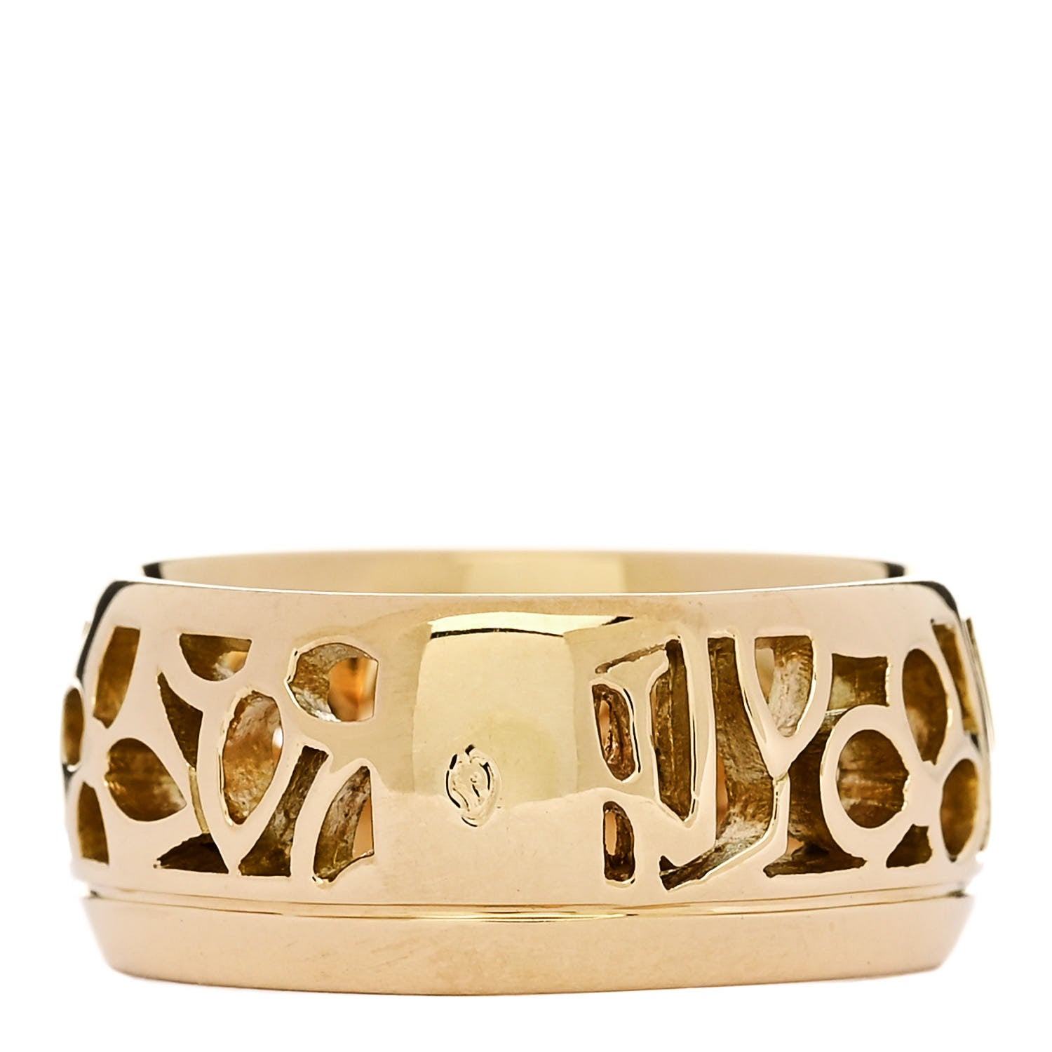 Louis Vuitton 18K Yellow Gold Monogram Resille Wide Ring 50 5.25 3 of 5