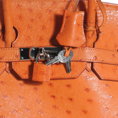 Hermes Ostrich HAC Birkin 32 Orange 6 of 10