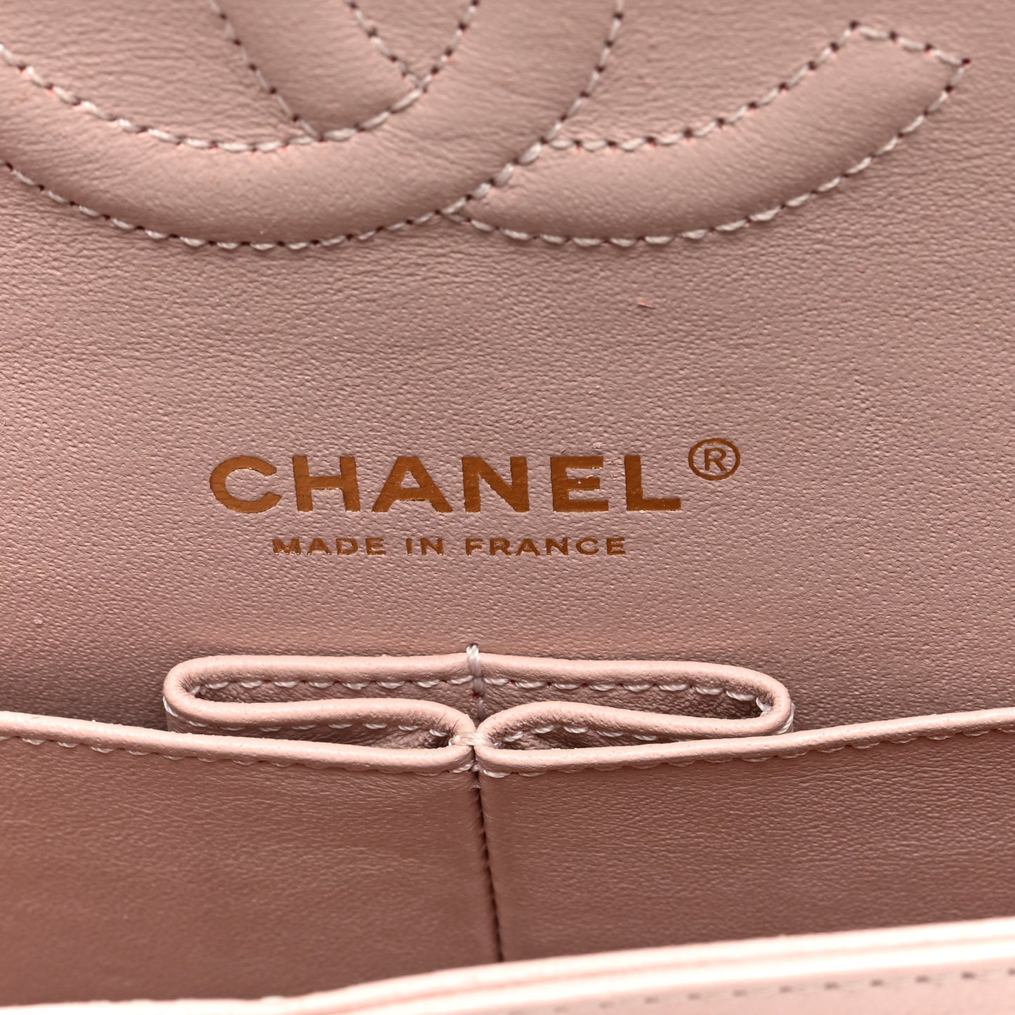 Calfskin Chevron Quilted Medium Double Flap Light Pink