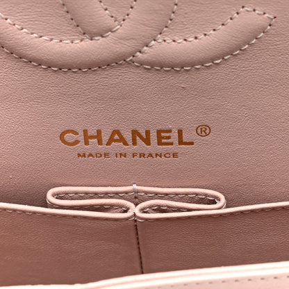 Chanel Calfskin Chevron Quilted Medium Double Flap Light Pink 6 of 10