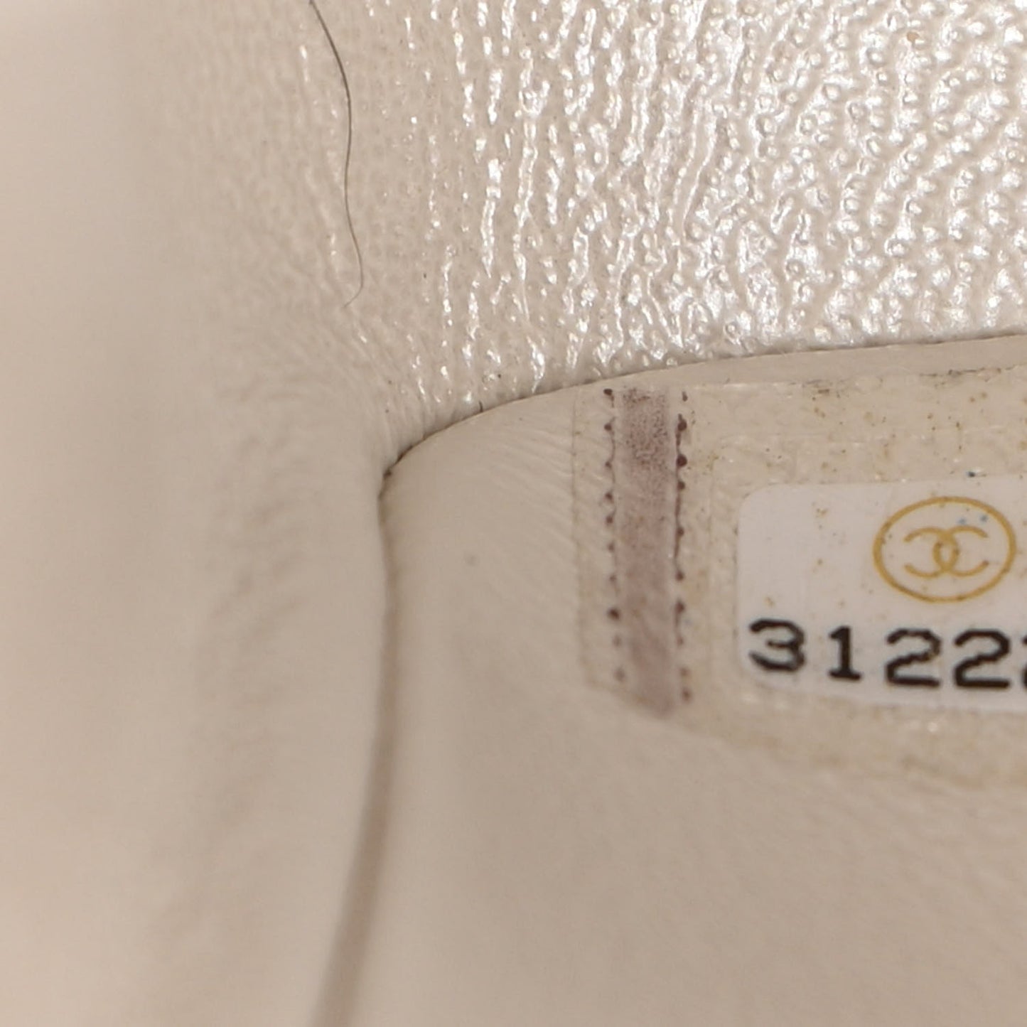 Iridescent Calfskin Quilted Medium Double Flap White