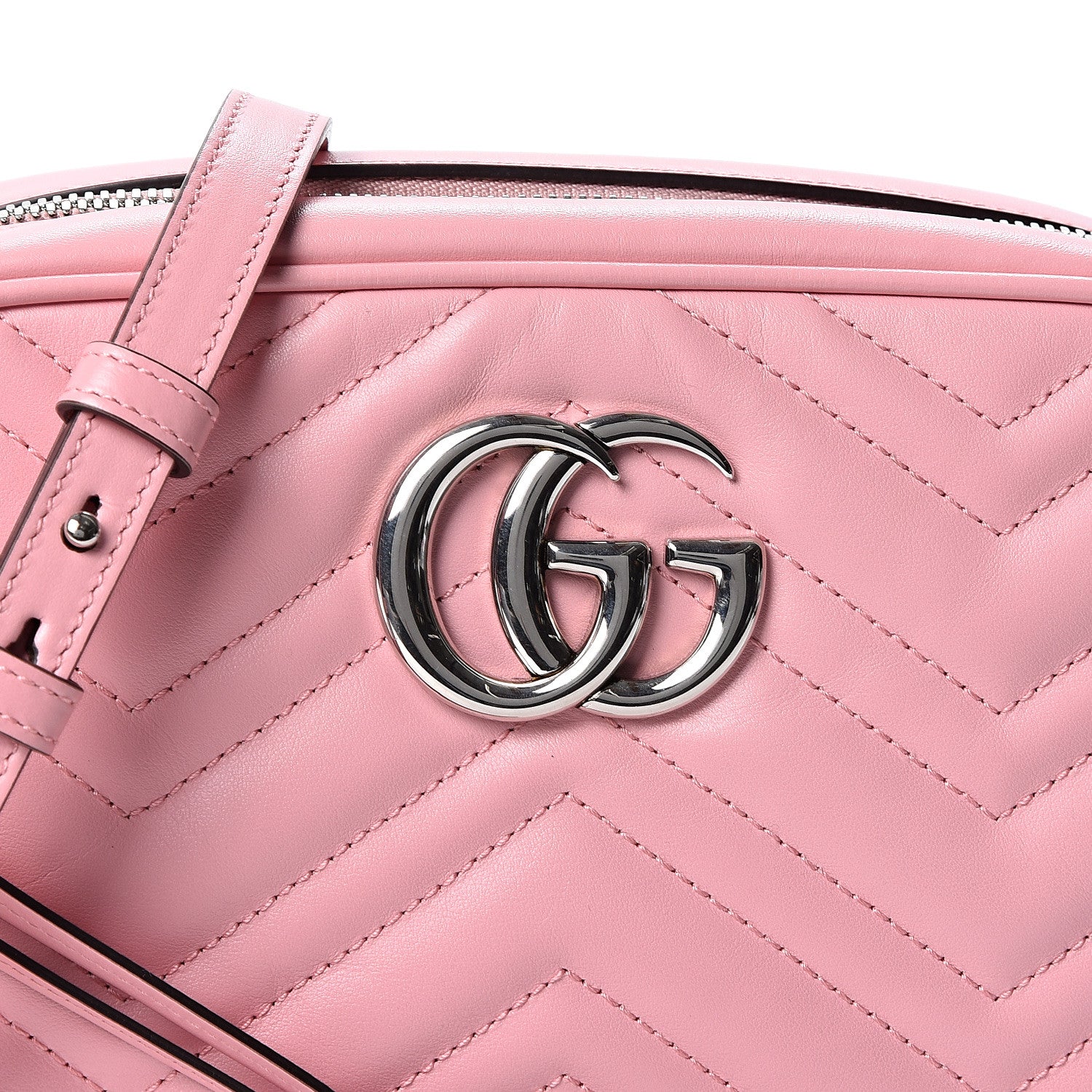 Gucci Calfskin Matelasse Small GG Marmont Chain Shoulder Bag Wild Rose 7 of 10