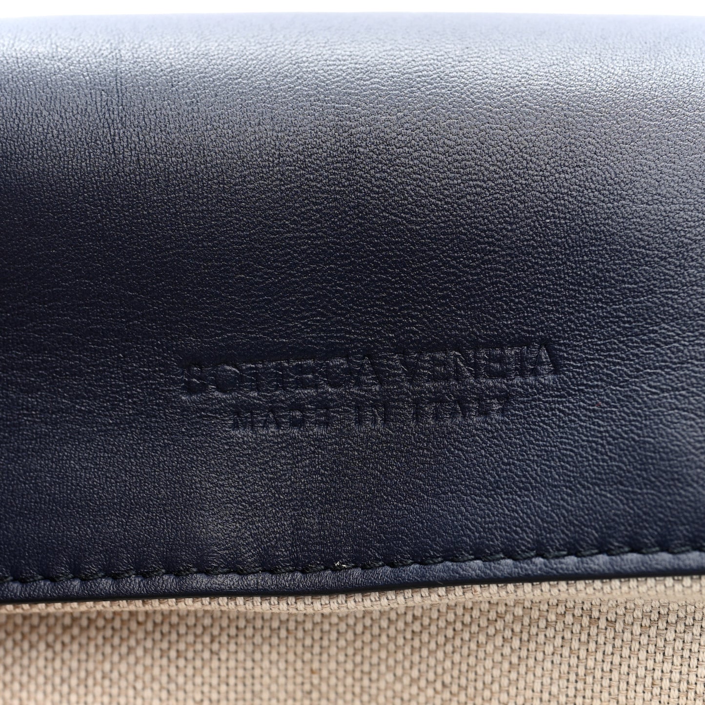 Denim Nappa Intrecciato Padded Messenger Abyss Indigo
