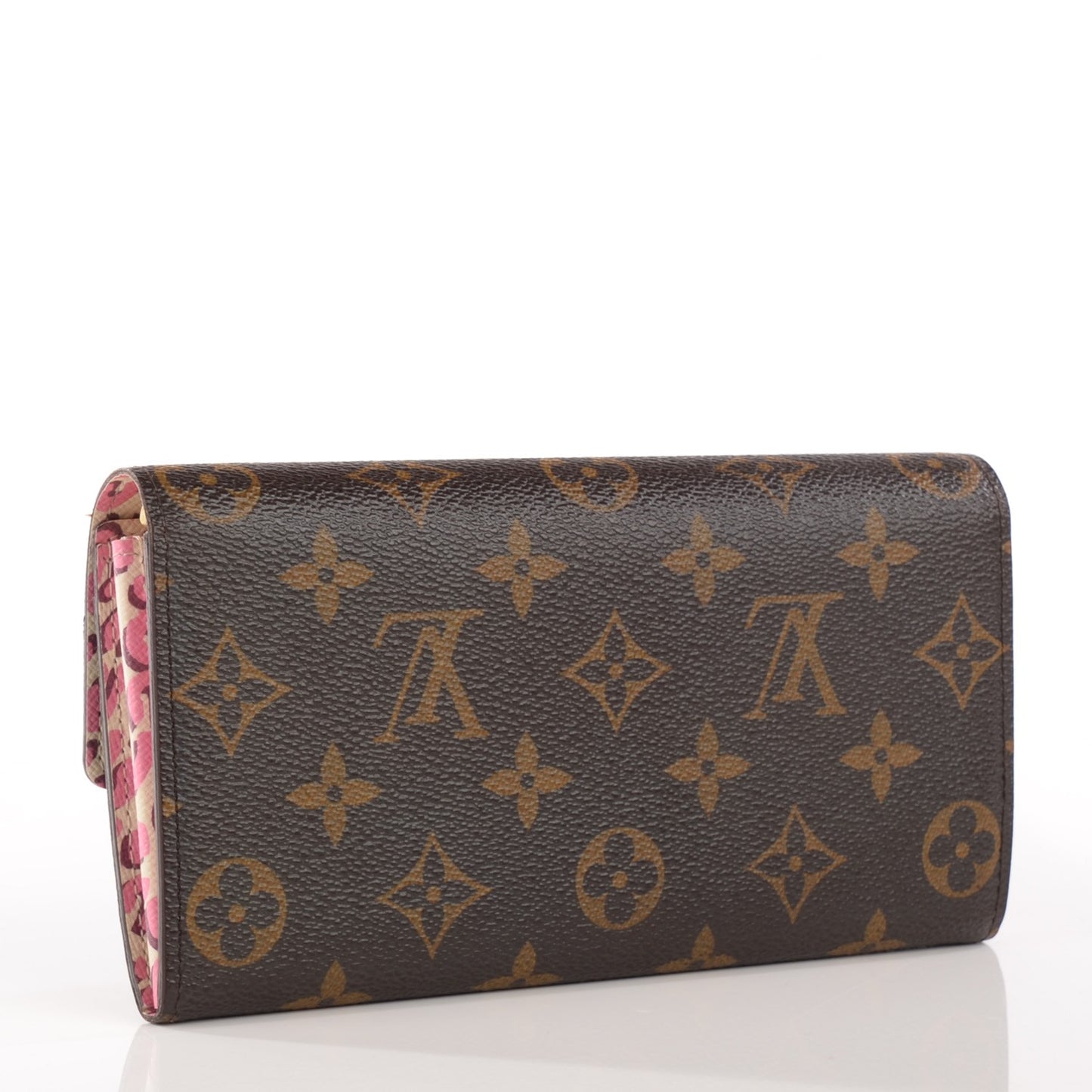 Monogram Leopard Sarah Wallet Blanc Corail