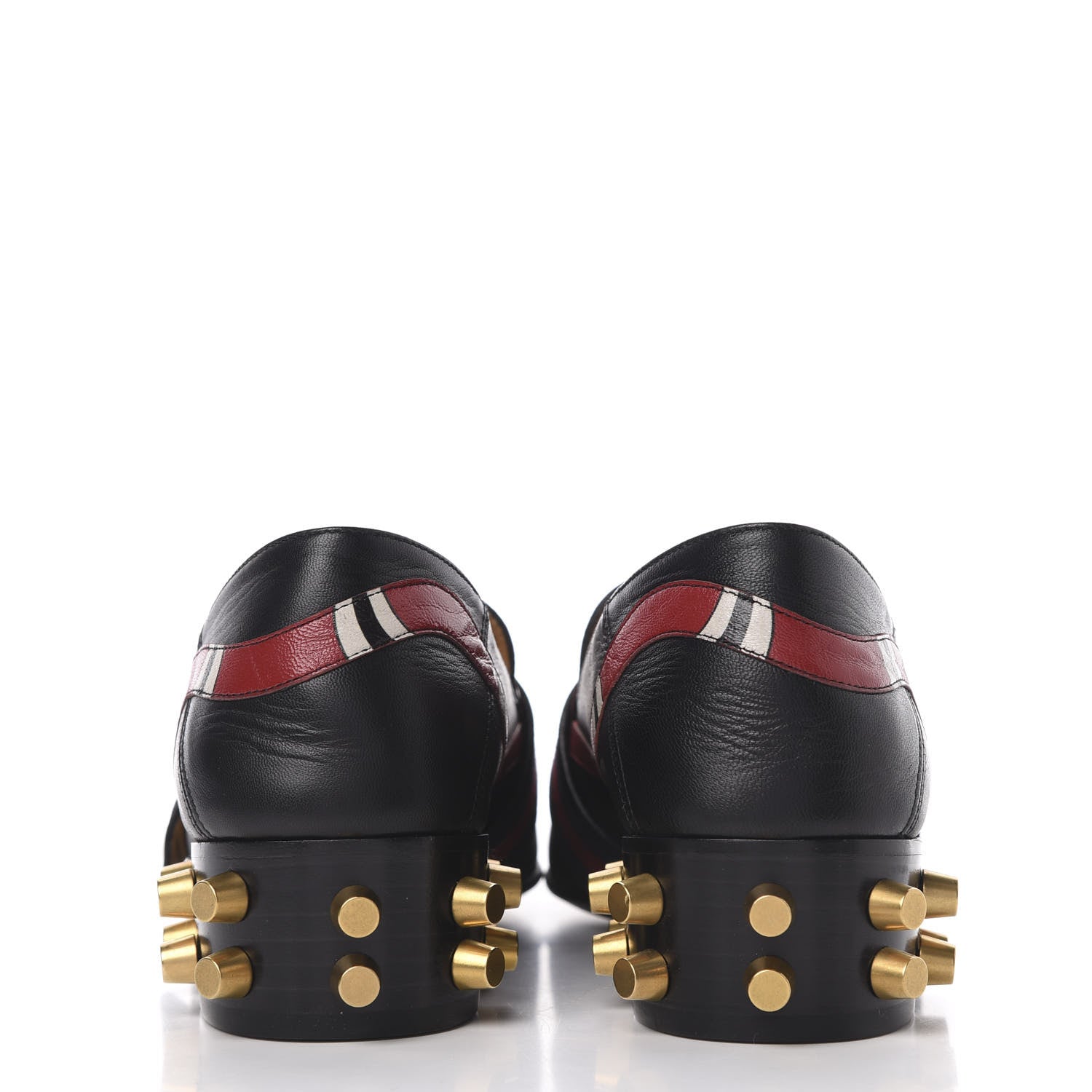 Gucci Malaga Kid Web Kingsnake GG Peyton Loafer Pumps 36.5 Black 7 of 11