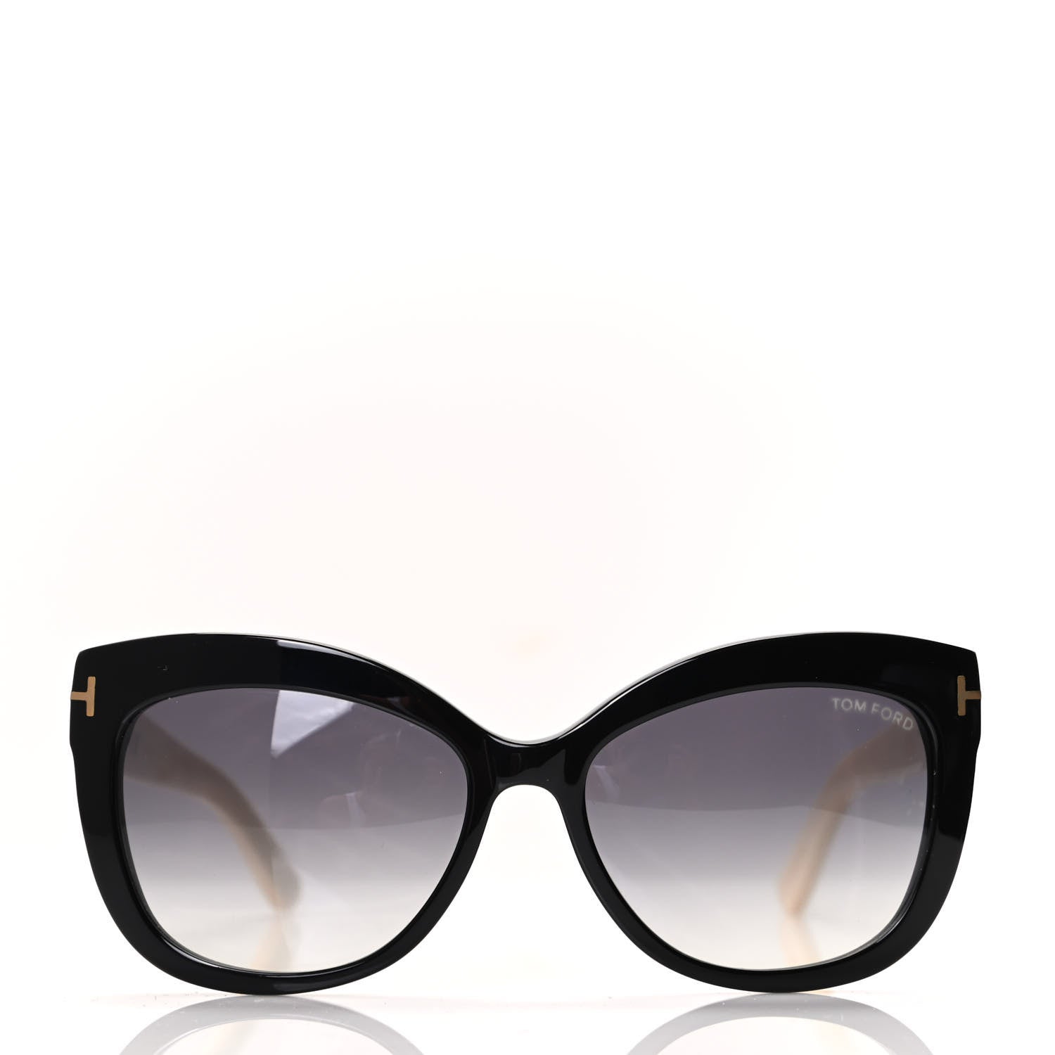 Tom Ford Acetate Alistair Cat Eye Sunglasses TF524 Black Beige 2 of 8