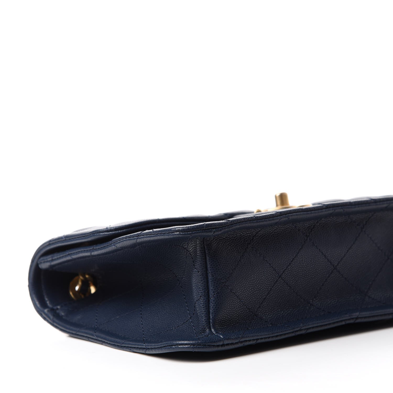 Chanel Caviar Quilted Medium Sweet Classic Flap Navy Blue 6 of 10