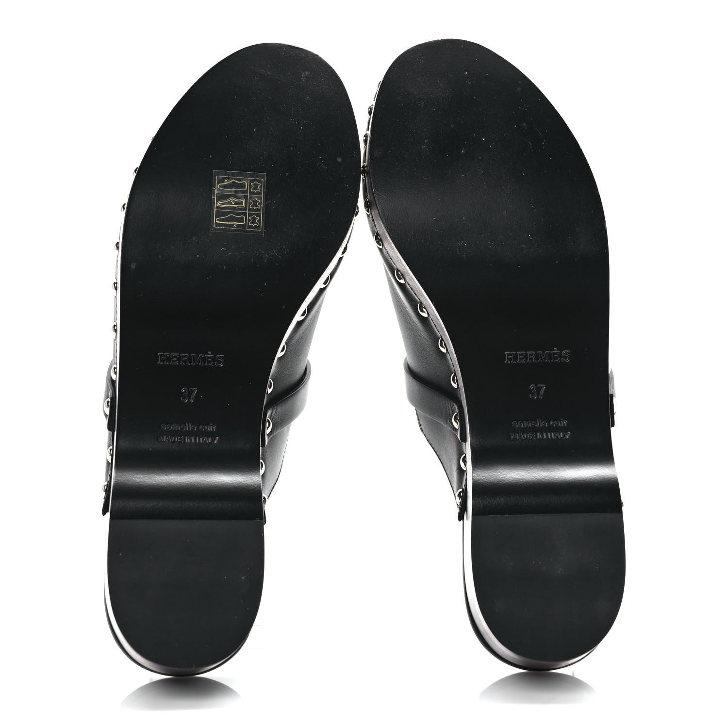 Hermes Calfskin Carlotta Mules 37 Black 5 of 8
