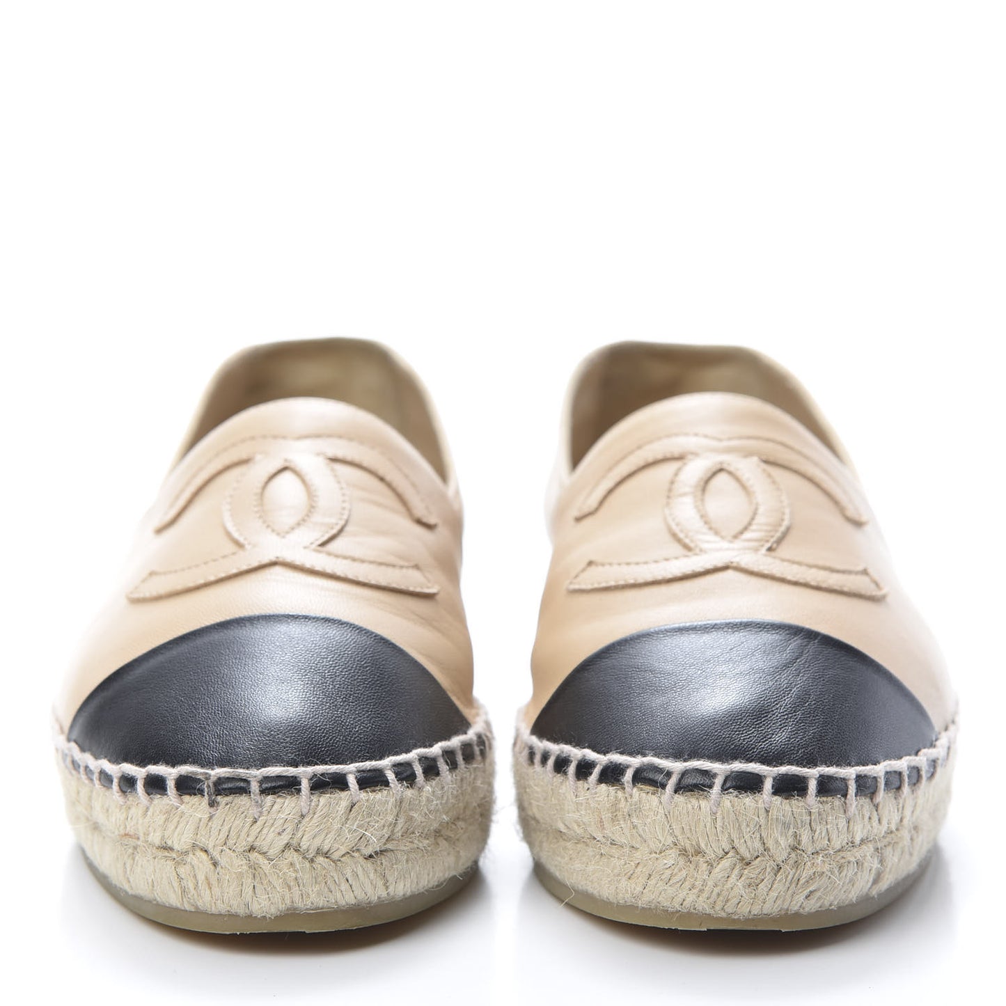 Lambskin CC Espadrilles 36 Beige Black