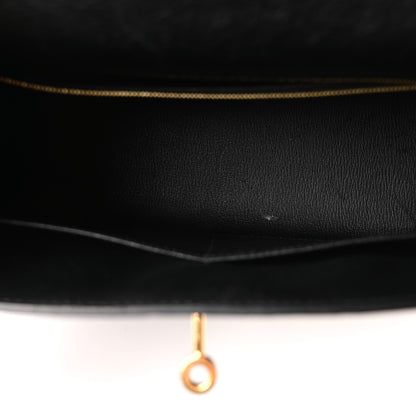 Hermes Ostrich Kelly Sellier 28 Black 5 of 10