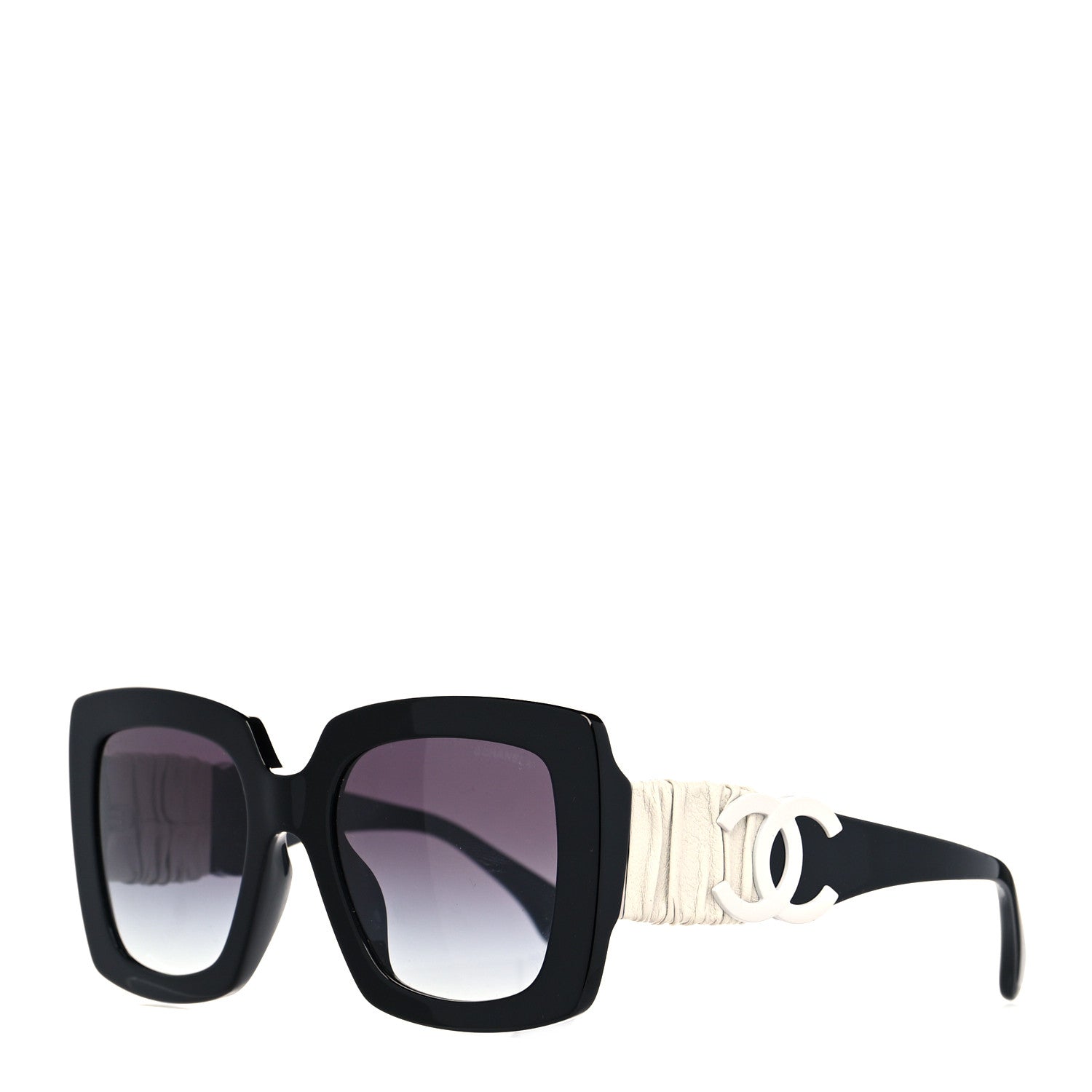 Chanel Acetate Calfskin Square Sunglasses 5474-Q-A Black White 1 of 7