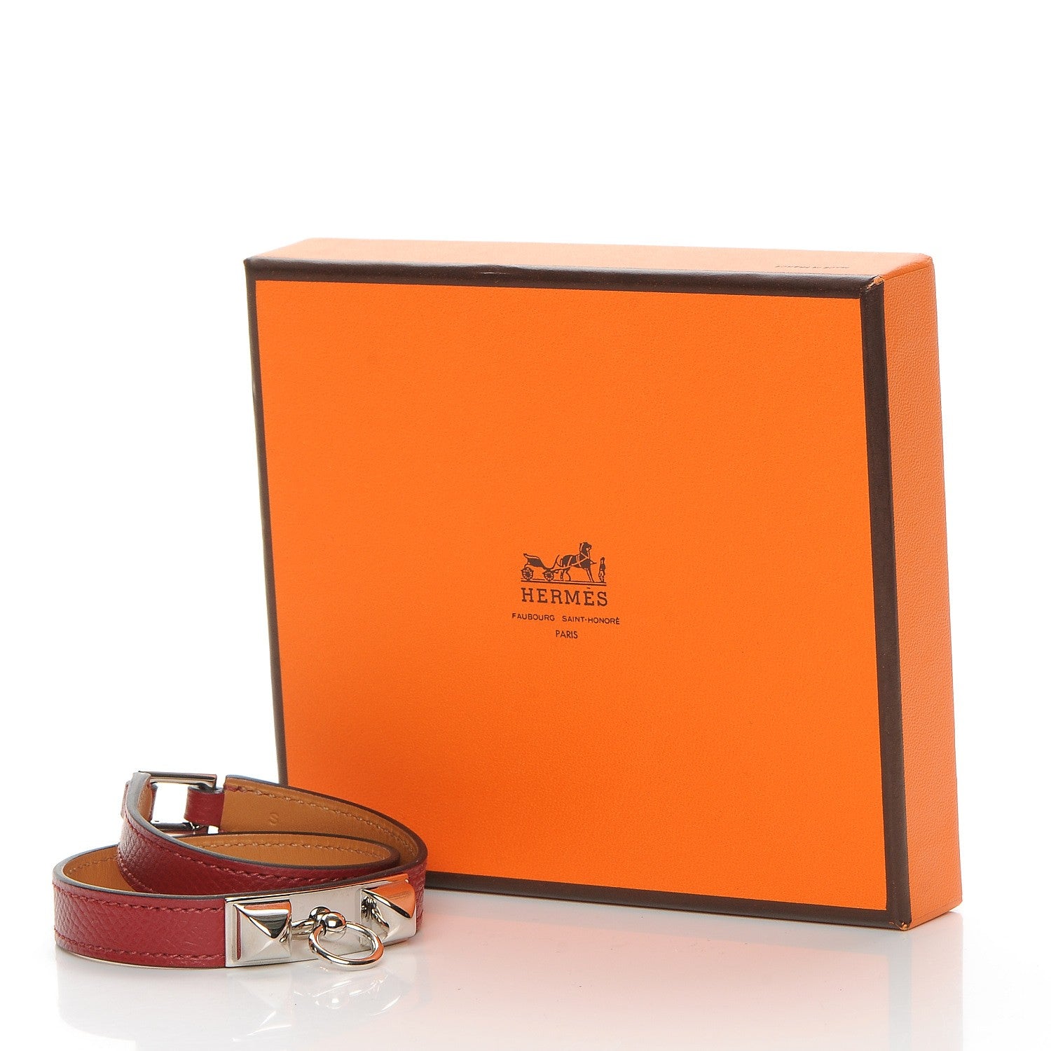 Hermes Epsom Rivale Double Tour Bracelet S Rouge Grenat 8 of 8