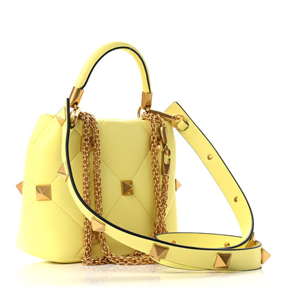 Valentino Garavani Nappa Small Roman Stud The Handle Bag Lime Sorbet 3 of 9