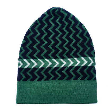 Gucci Wool Tricot Zaggede Beanie Hat M Grass Green Blue 2 of 3