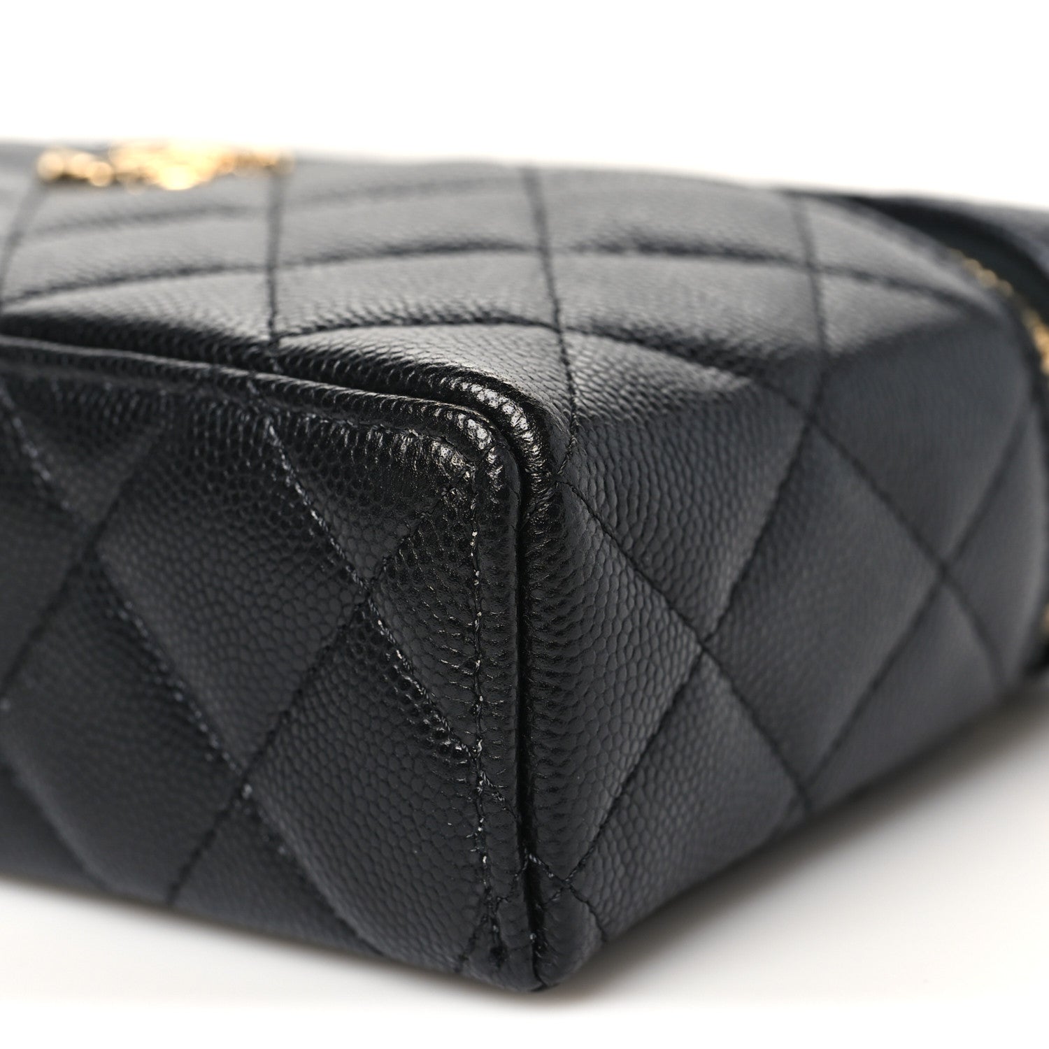 Chanel Caviar Quilted Top Handle Slim Vanity With Chain Black 9 of 9