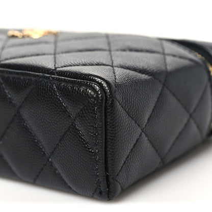 Chanel Caviar Quilted Top Handle Slim Vanity With Chain Black 9 of 9