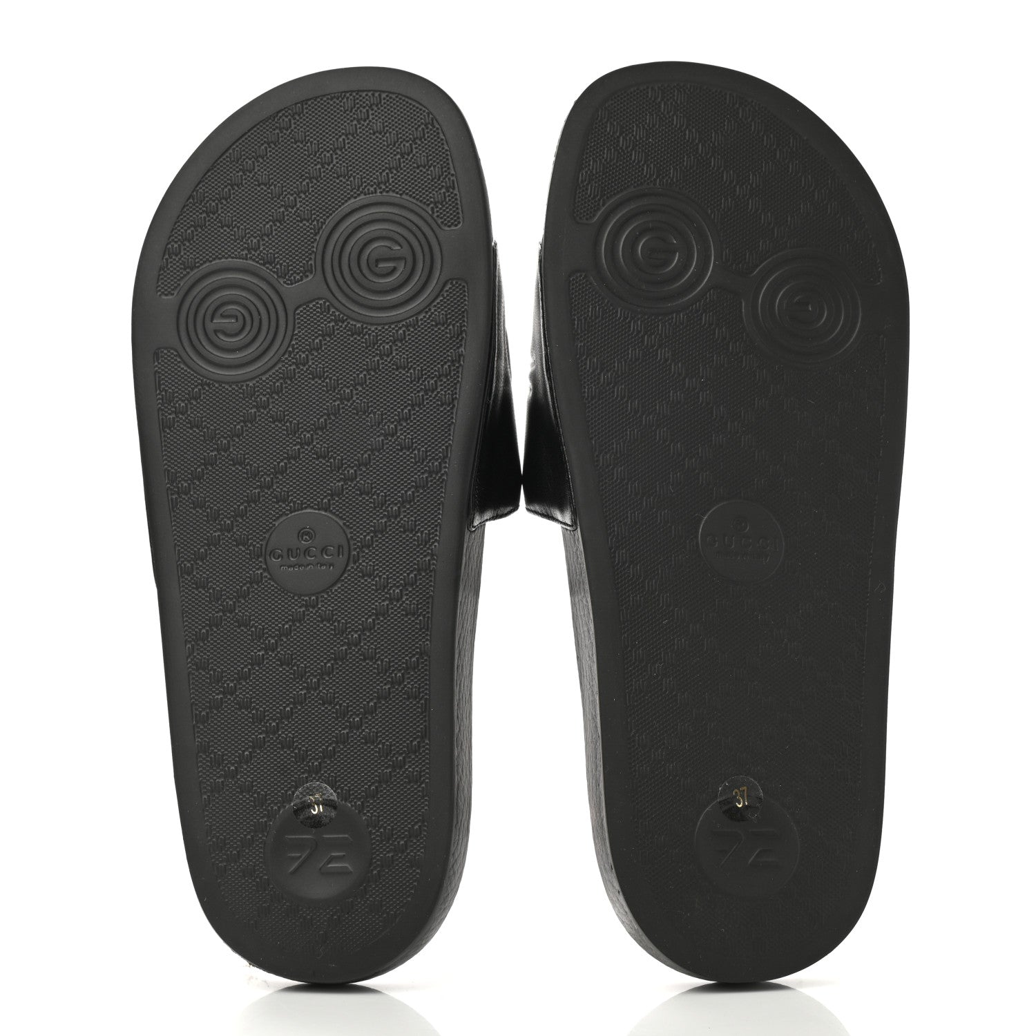 Gucci Nappa Cat Logo Womens Pursuit Slide Sandals 37 Black 5 of 7