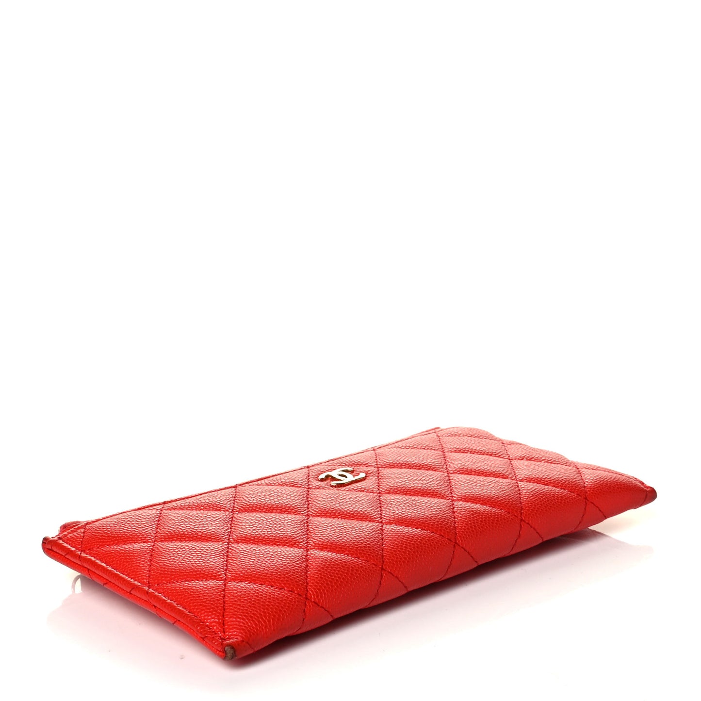 Caviar Quilted Classic Zip Pouch Red