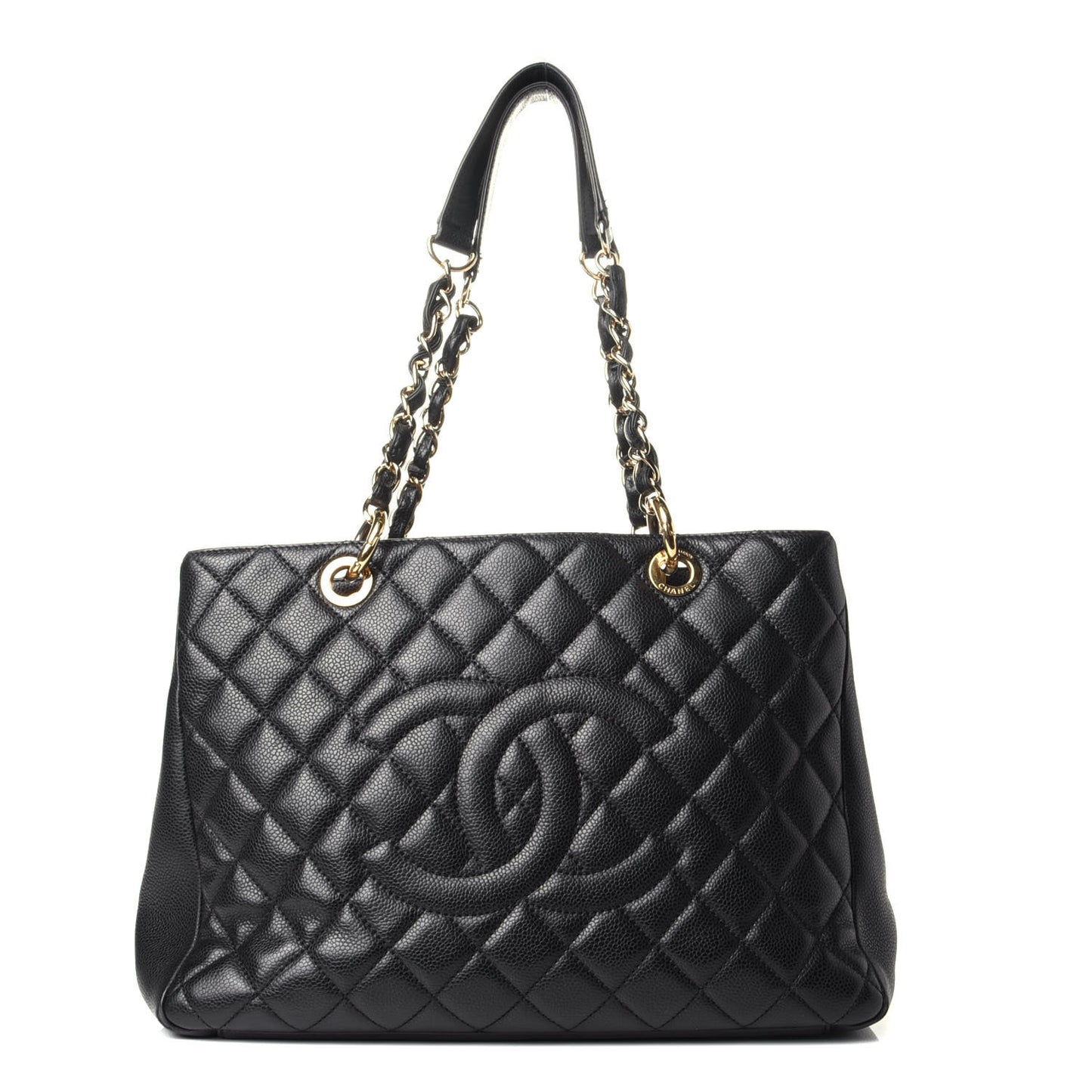Caviar Quilted Grand Shopping Tote GST Black