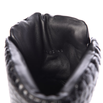 Chanel Calfskin Crocodile Embossed Mens Cocodile High Top Sneakers 42 Black 10 of 11