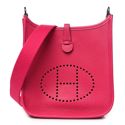 Hermes Taurillon Clemence Evelyne TPM Rose Shocking 1 of 11