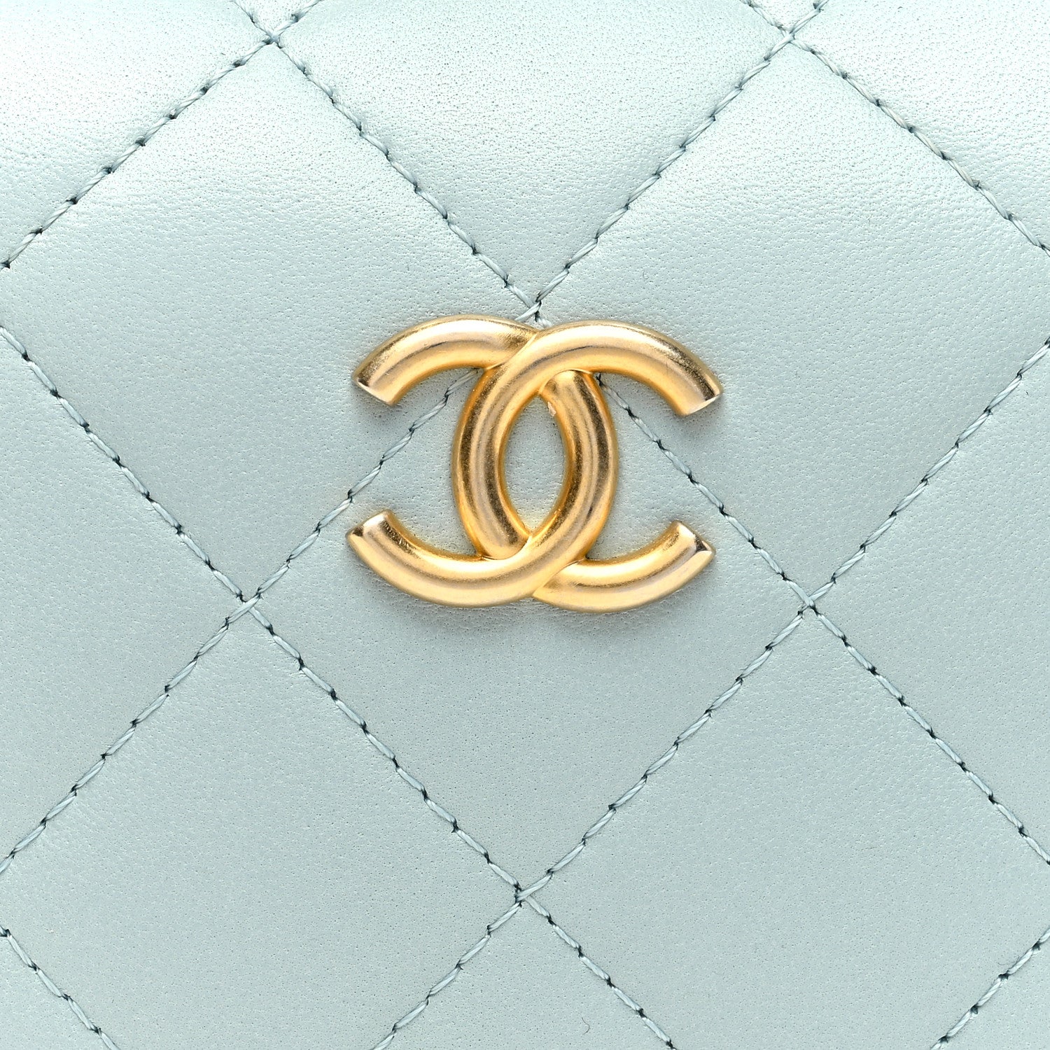 Chanel Lambskin Quilted Small CC Bubble Vanity Case With Chain Light Blue 8 of 10