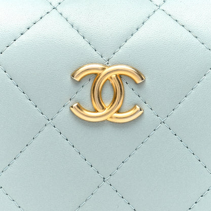 Chanel Lambskin Quilted Small CC Bubble Vanity Case With Chain Light Blue 8 of 10