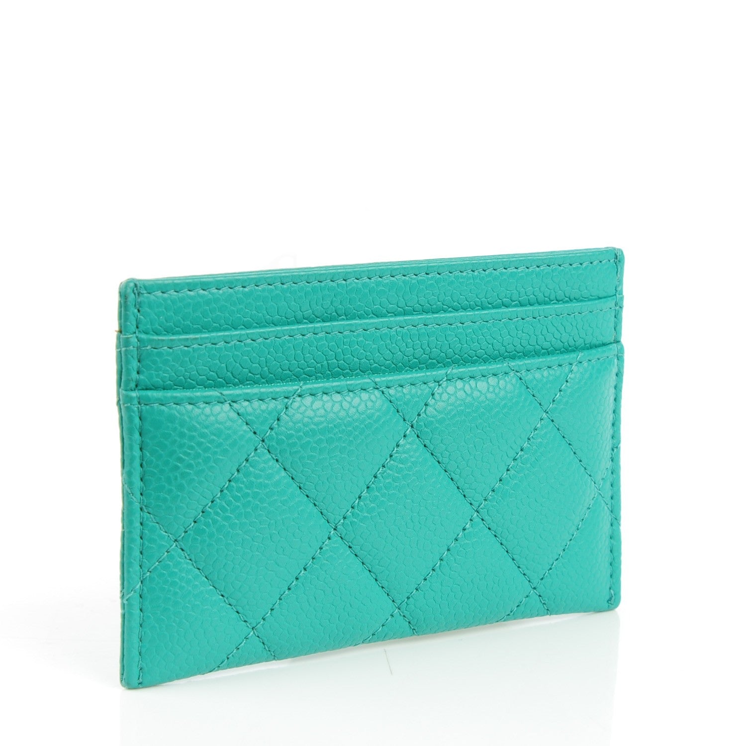 Chanel Iridescent Caviar Quilted Simply CC Card Holder Green 3 of 8