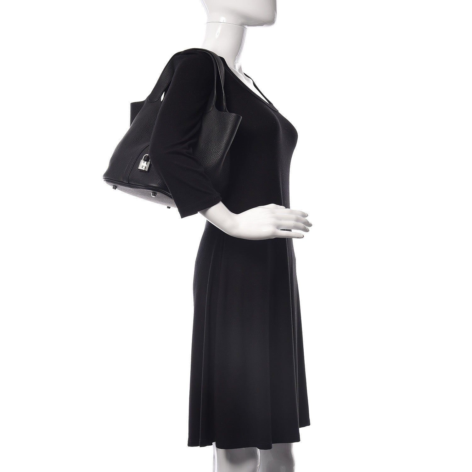 Hermes Taurillon Clemence Picotin Lock 22 MM Black 2 of 11