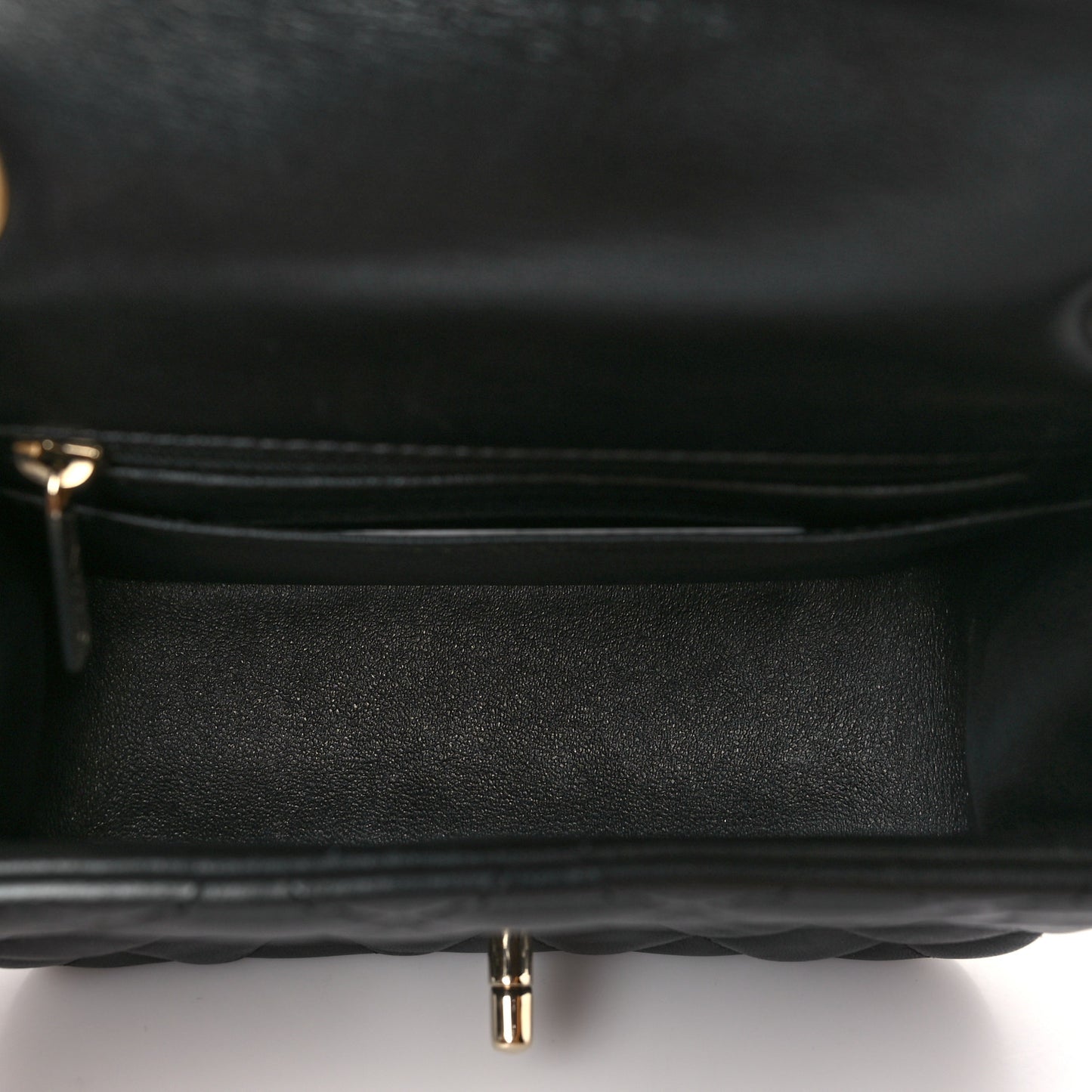 Lambskin Quilted Mini Square Flap Black