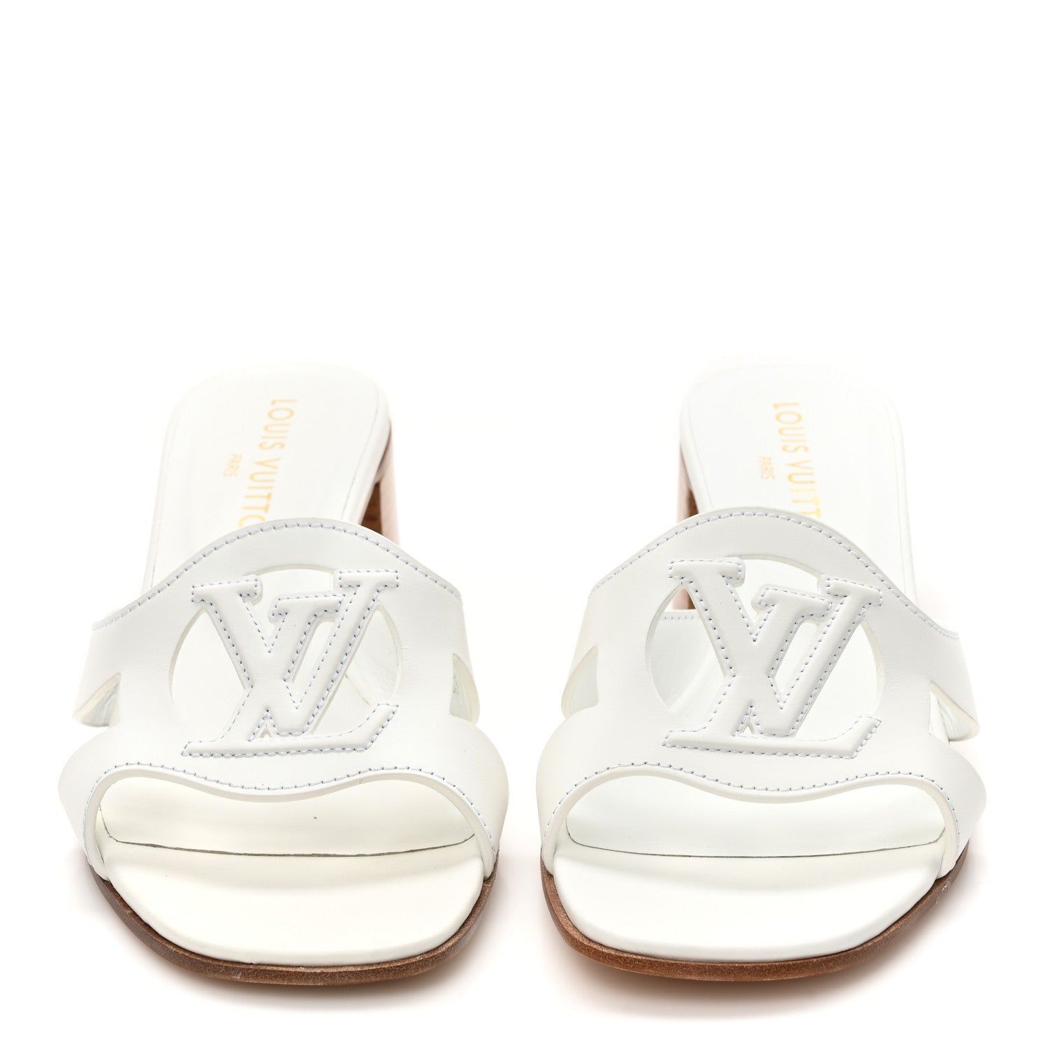 Louis Vuitton Calfskin LV Isola Mules 38 White 3 of 12