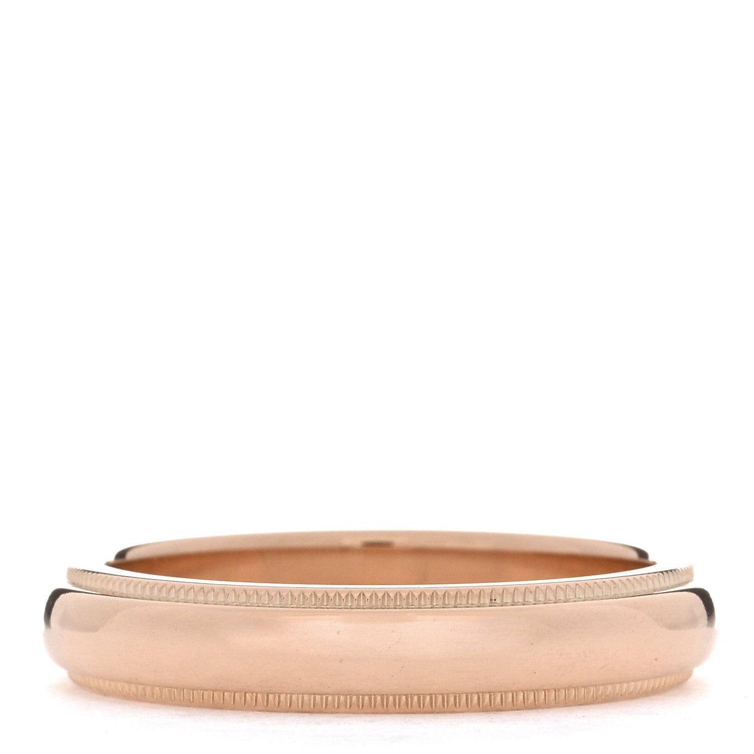 Tiffany 18K Rose Gold 4mm Essential Double Milgrain Band Ring 58 8.25 3 of 5