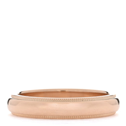 Tiffany 18K Rose Gold 4mm Essential Double Milgrain Band Ring 58 8.25 3 of 5