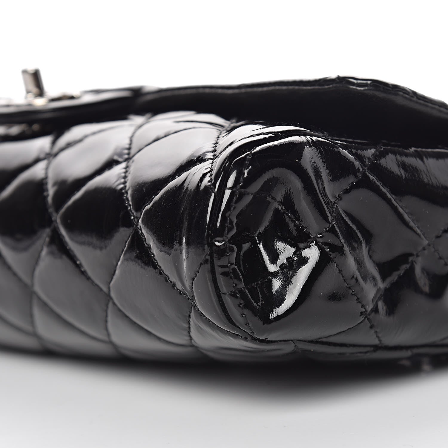 Chanel Patent Quilted Clutch with Chain Flap Black 5 of 9
