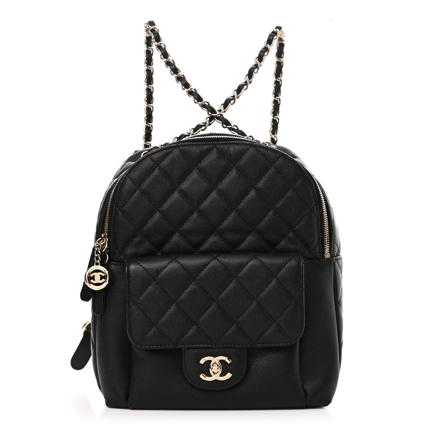 Chanel Caviar Quilted Medium Zip Around Backpack Black 1 of 10