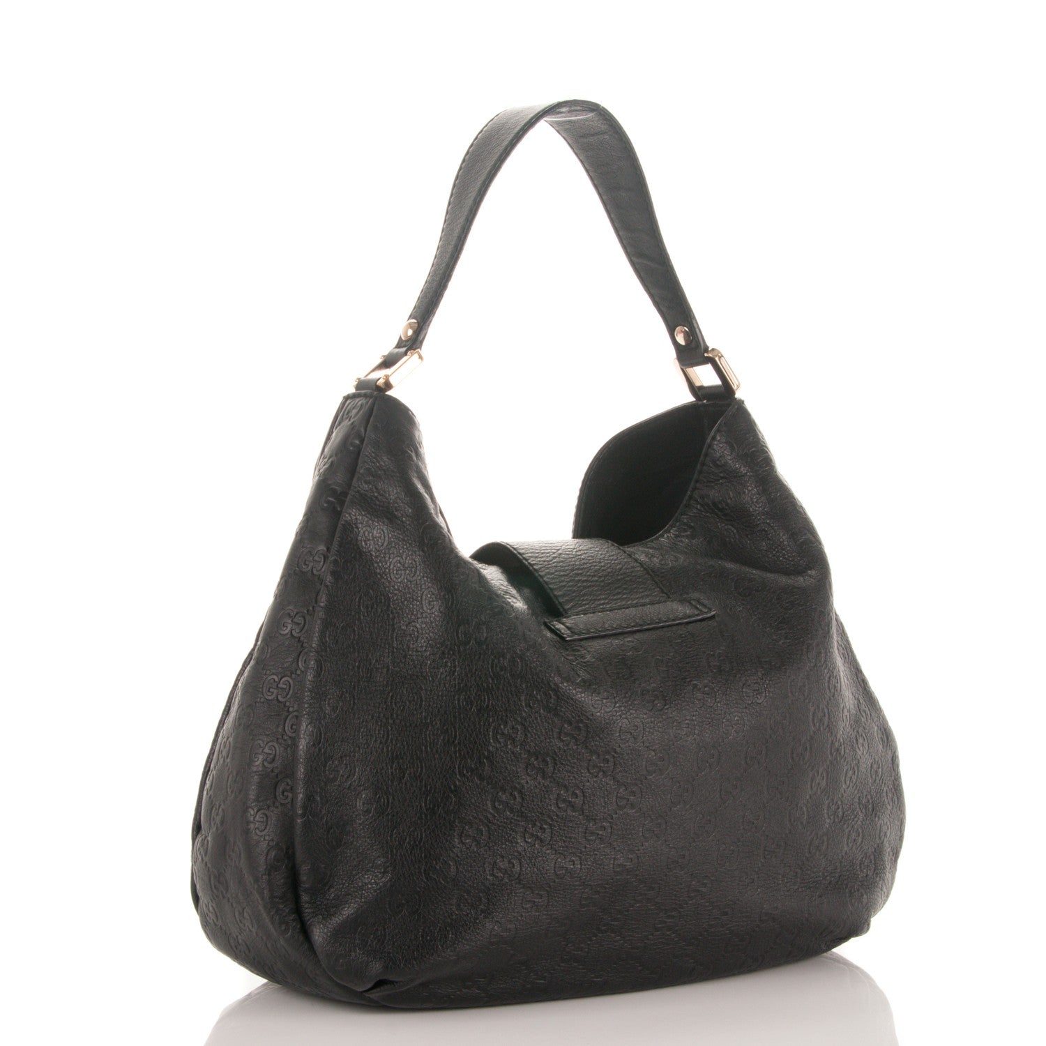 Gucci Guccissima Large New Ladies Web Hobo Black 3 of 7