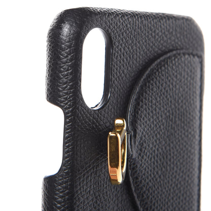Christian Dior Grained Calfskin Saddle iPhone X Case Black 8 of 9