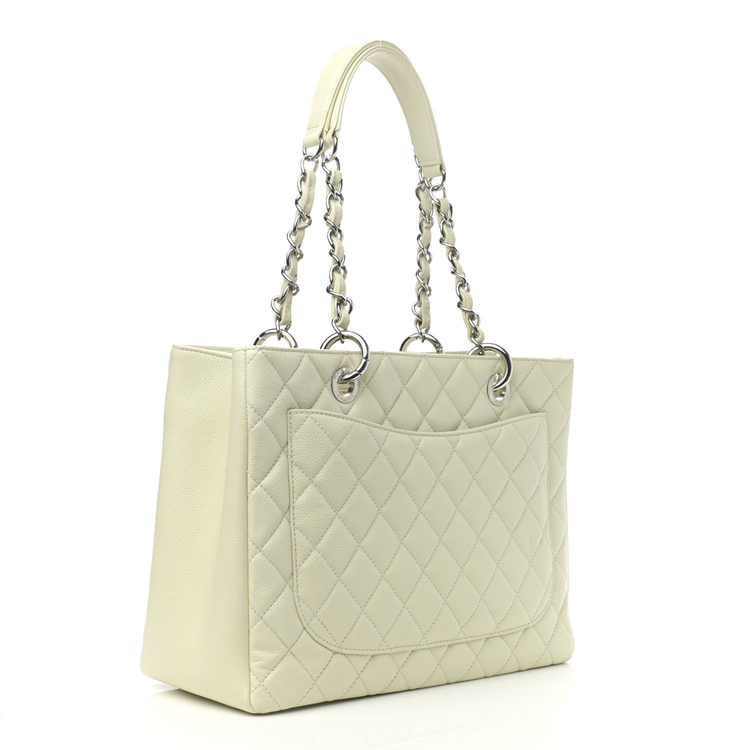 Chanel Caviar Quilted Grand Shopping Tote GST Light Green 2 of 9