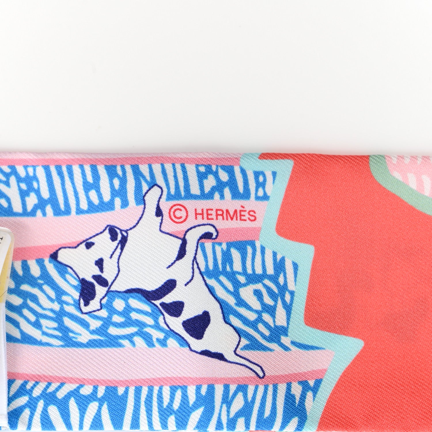 Hermes Silk En Liberte Twilly Rose Vert Bleu 4 of 4