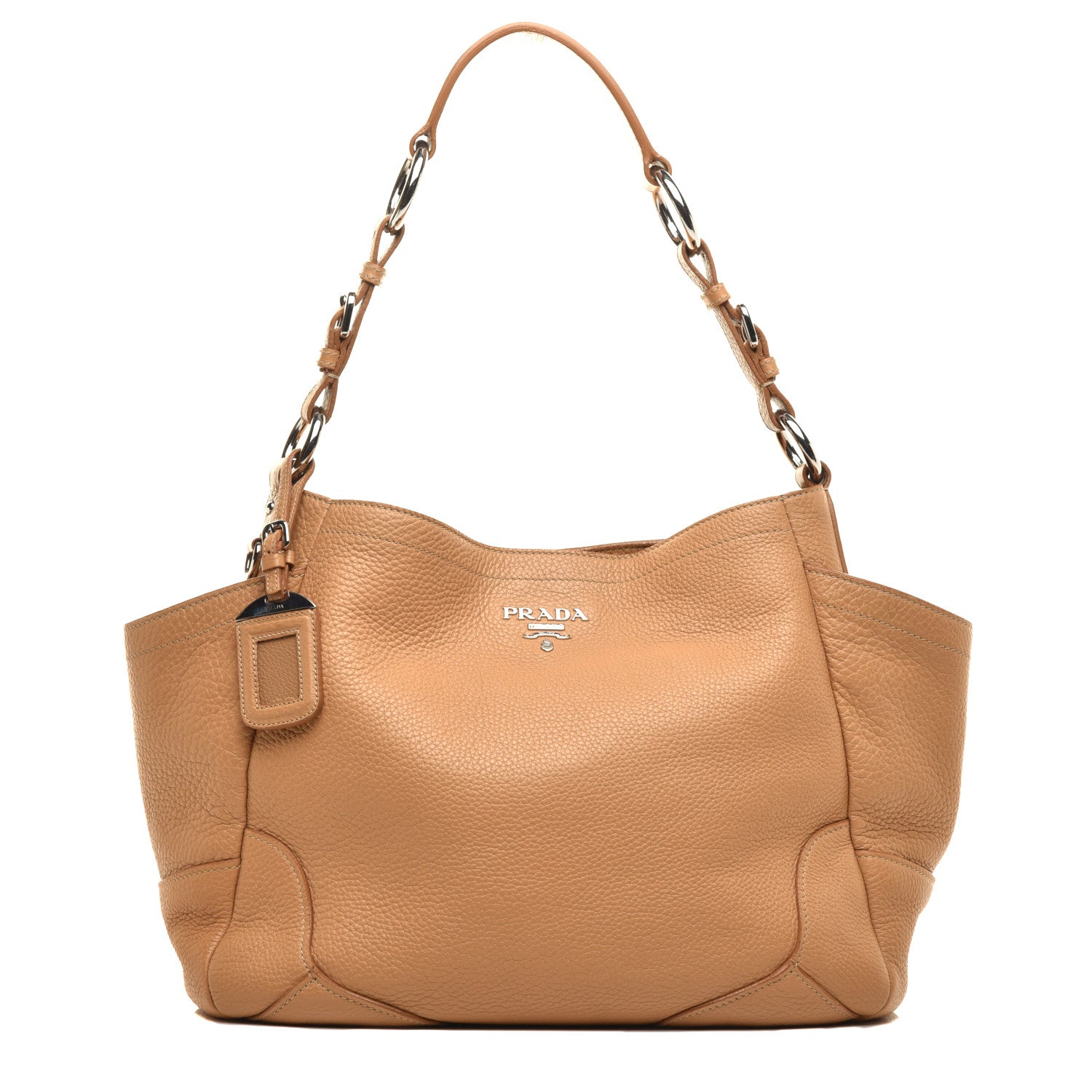 Prada Vitello Daino Side Pocket Hobo Sabbia 1 of 9