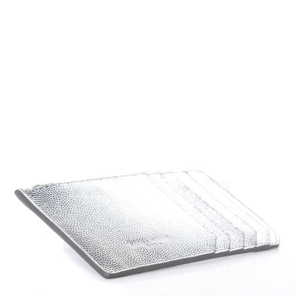 Saint Laurent Grained Calfskin 5 Fragments Zip Pouch Card Holder Silver 4 of 8