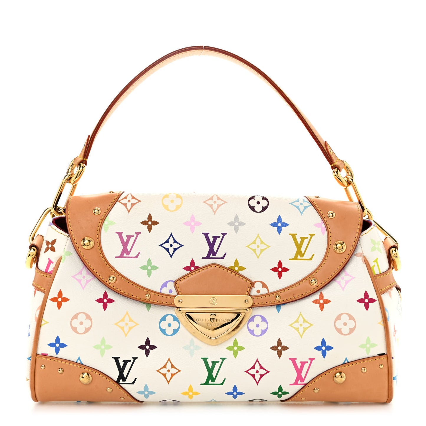 LOUIS VUITTON Monogram Multicolor Beverly MM White