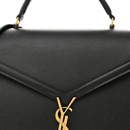 Saint Laurent Grain de Poudre Medium Classic Monogram Cassandra Top Handle Black Rouge Legion 8 of 10