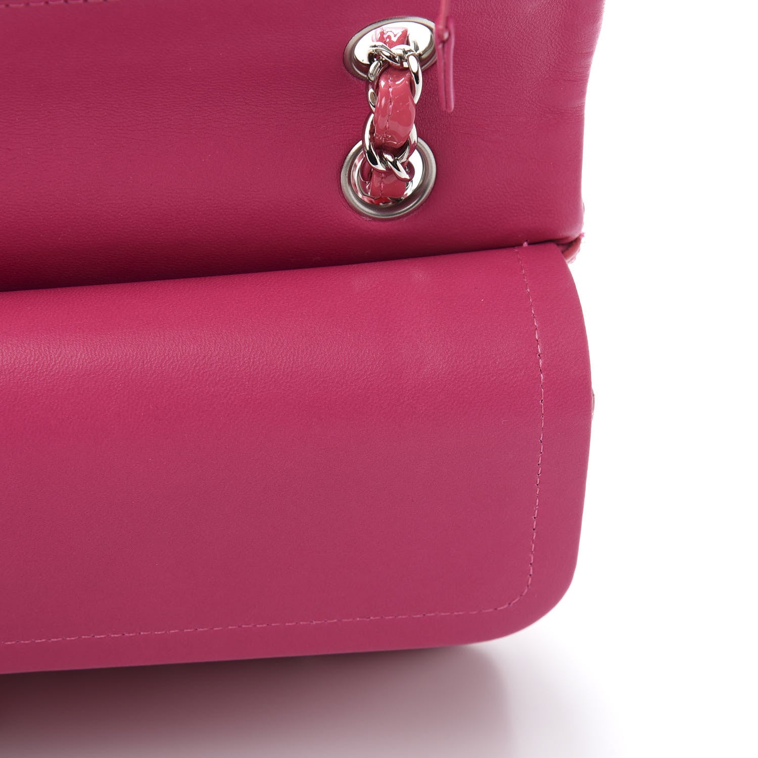 Chanel Patent Quilted Medium Double Flap Fuchsia 9 of 13