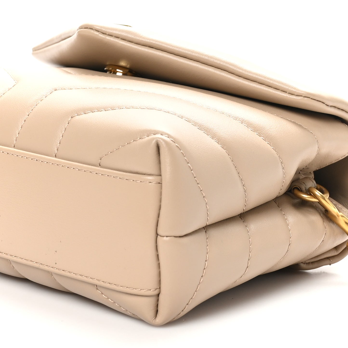 Calfskin Y Quilted Monogram Toy Loulou Crossbody Bag Dark Beige
