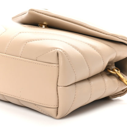 Saint Laurent Calfskin Y Quilted Monogram Toy Loulou Crossbody Bag Dark Beige 10 of 10