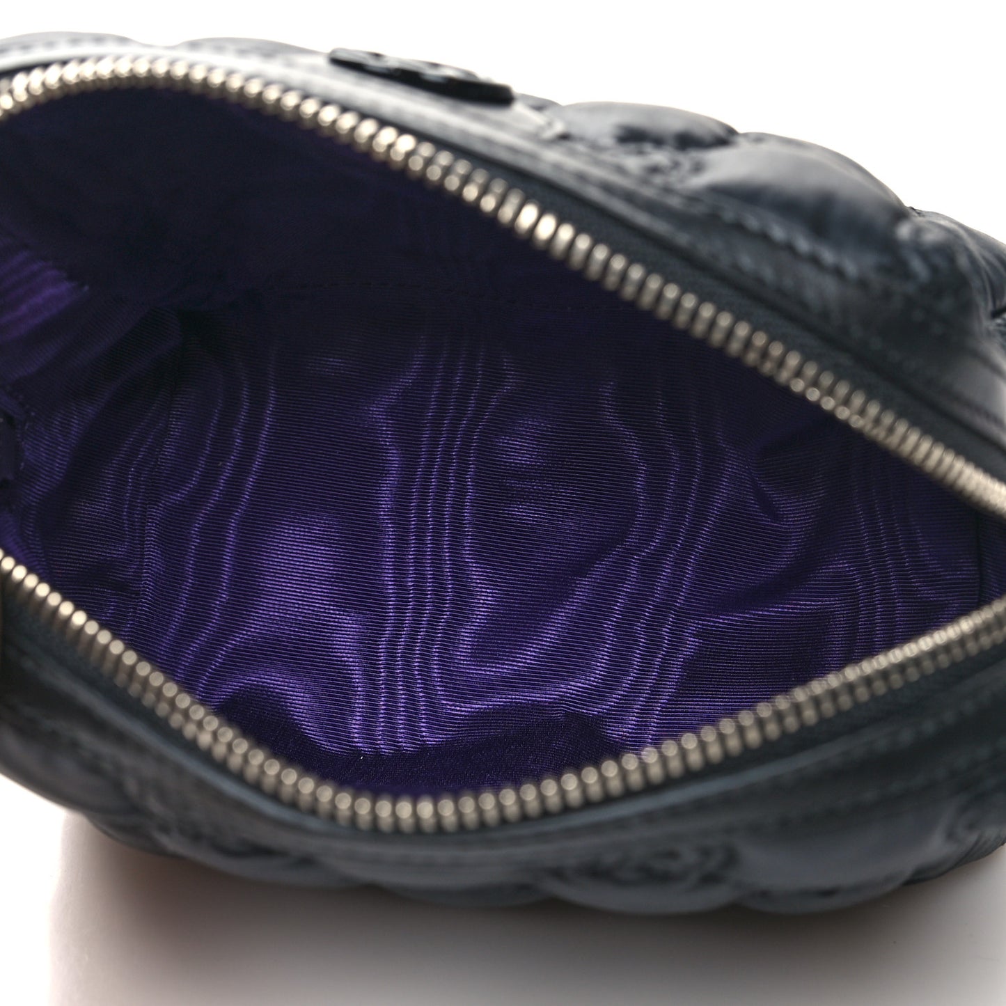 Nylon Calfskin Enamel GG Matelasse Beauty Case Black
